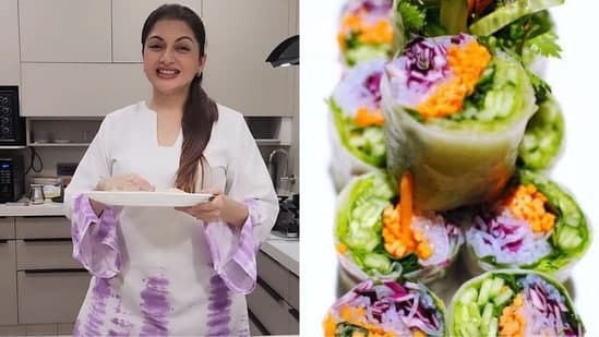Check out Bhagyashree's easy and healthy veggie rice paper rolls recipe.