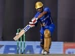 Jaffna Kings' Avishka Fernando plays a shot during the Lanka Premier League