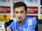 India's head coach Gautam Gambhir speaks at the press conference at the M.A. Chidambaram Stadium in Chennai.