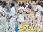 Virat Kohli (L) and Rohit Sharma after their dismissals in the 1st Test