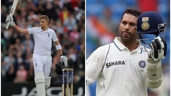 Will Joe Root (L) be the one to eclipse the mighty Sachin Tendulkar?