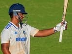 Vaibhav Suryavanshi celebrates his milestone against Australia U-19.