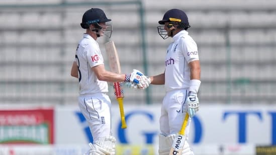 Harry Brook (left) and Joe Root put up a 454 run-partnership - the fourth-highest in Tests - also the highest partnership in England's Test history.