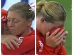 England cricketers were in tears after West Indies knocked them out of the Women's T20 World Cup to advance to the semi-finals.