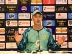 Pakistan head coach Jason Gillespie during the press conference.