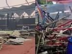 The JLN Stadium has been left in a mess after a concert.