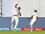 Ravichandran Ashwin takes a catch to dismiss New Zealand's Daryl Mitchell. (ANI Photo)