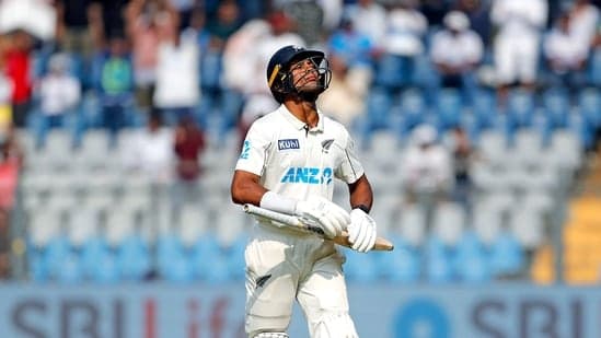 New Zealand's Rachin Ravindra walks back to the pavilion. (ANI Photo)