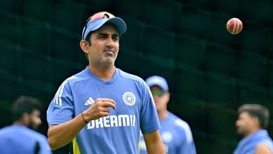 India's head coach Gautam Gambhir during a practice session. 