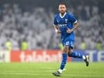 Al-Hilal's Brazilian forward #10 Neymar runs on the pitch during the AFC Champions League group B football match between UAE's Al-Ain and Saudi's Al-Hilal.